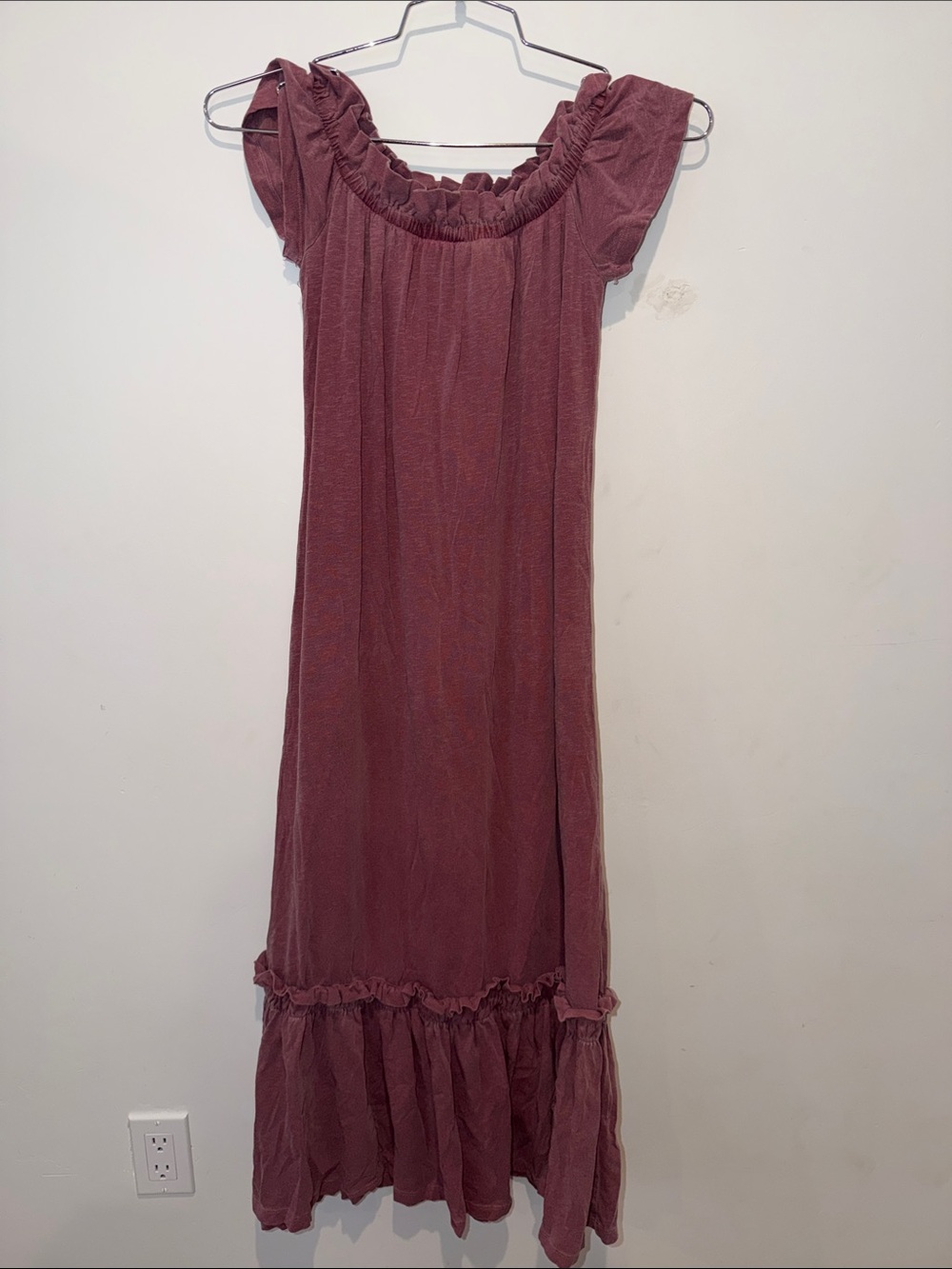 Sundry Long Dress Bottom Ruffle Size 1 Size Small Mauve Pink